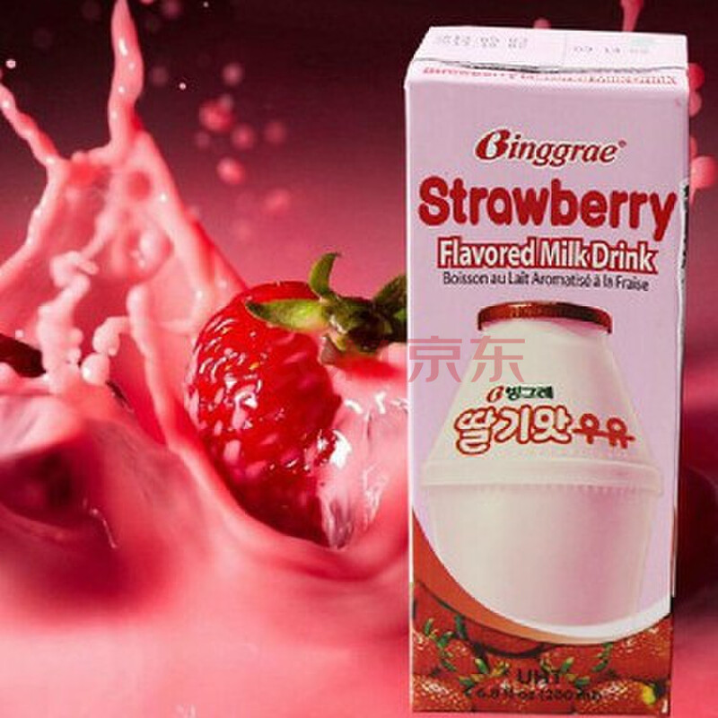 binggrae/宾格瑞 草莓味牛奶饮料 200ml 韩国进口