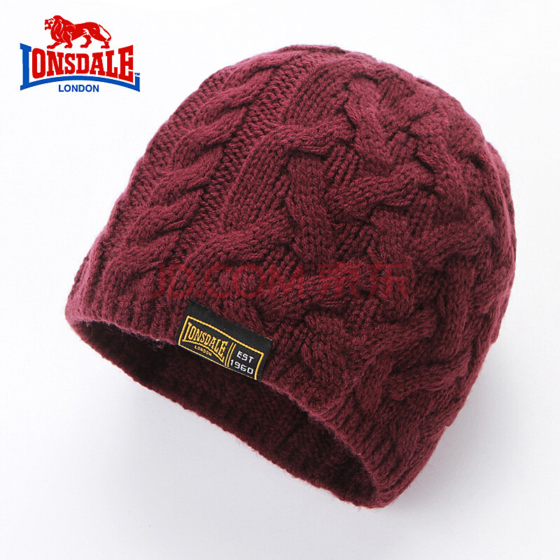 龙狮戴尔(lonsdale)专柜正品毛线帽子289092373 深紫色 均码