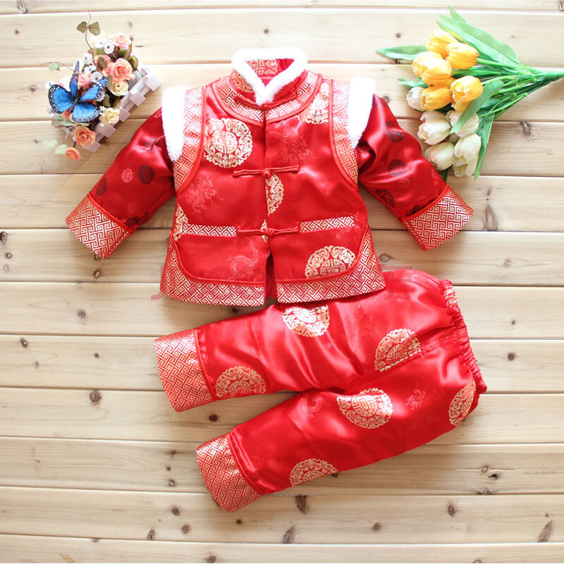 圣婴达 冬季民族风情中式唐装 新年节日礼服 婴儿 儿童 唐装 千禧宝宝