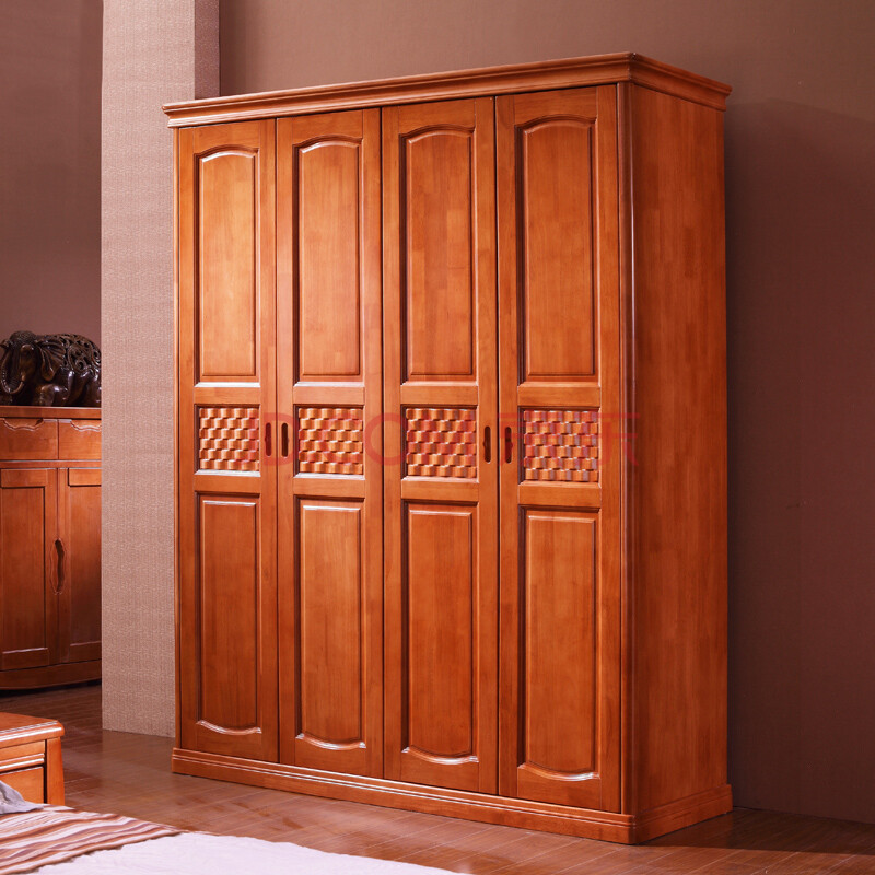 四五六门衣柜 现代卧室家具 简约 储物衣橱 柜子 厨子lxy805 海棠色