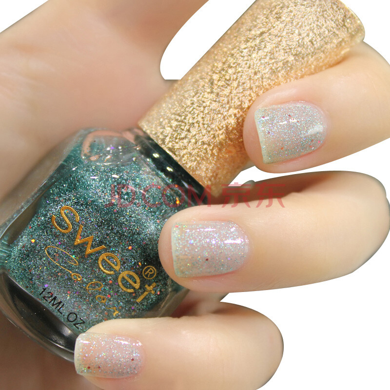 sweet color环保指甲油 七彩钻石系列 潇洒孔雀绿-s304 12ml