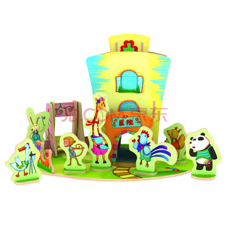 若态robotime diy手工拼装制作模型 故事书森林医院模型f106