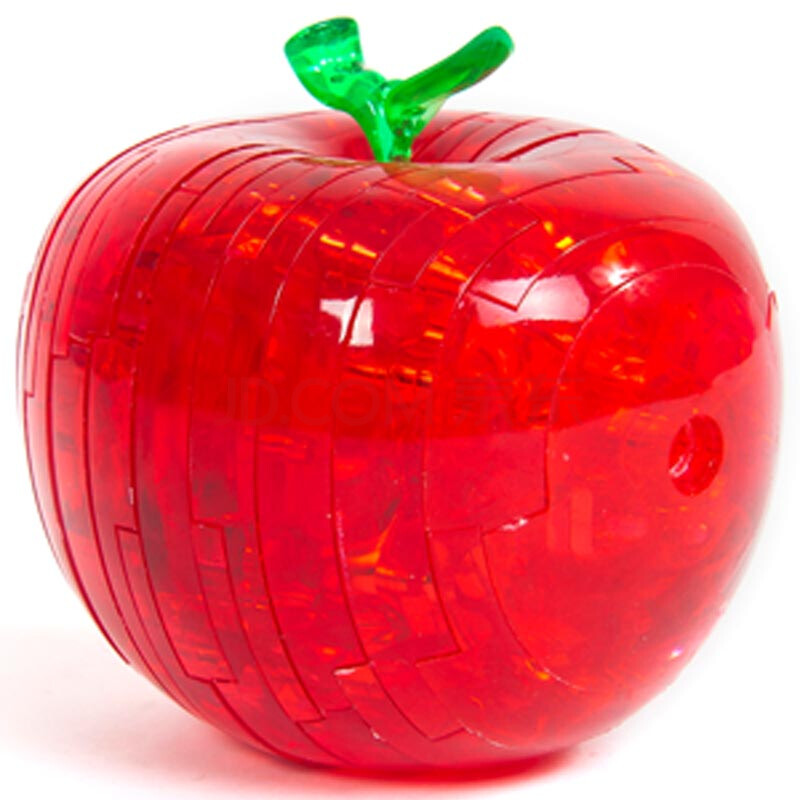 永骏闪光苹果水晶3d拼插积木儿童diy益智立体拼图 带闪光灯手工玩具