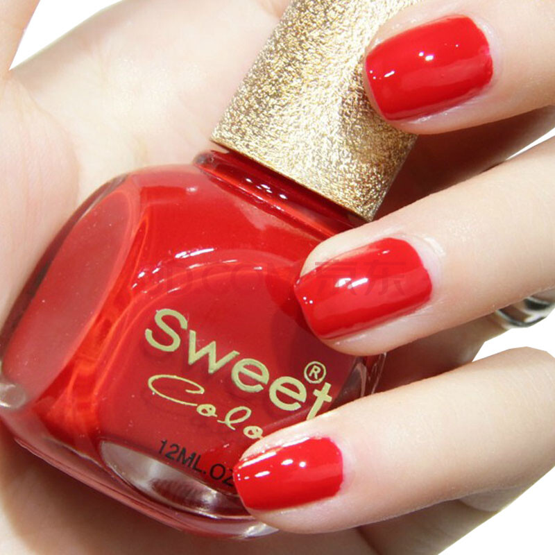 sweet color环保指甲油 糖果色漆光实色系列 沉稳绯红 12ml