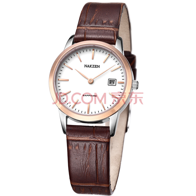 名古城 nakzen 日本名表 皮带石英情侣手表4031两针版 女表镀玫