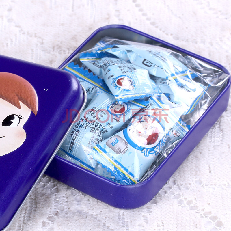 不二家香醇牛奶糖100周年纪念版蓝色小铁盒30g