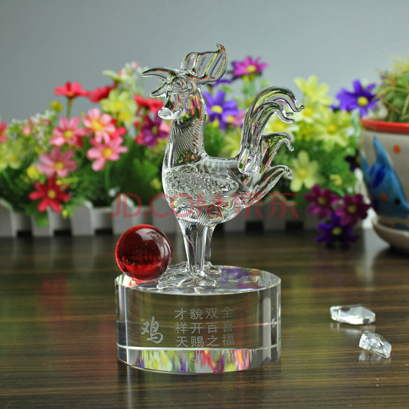 芷墨 水晶十二生肖(鸡)工艺品创意摆设/商务礼品