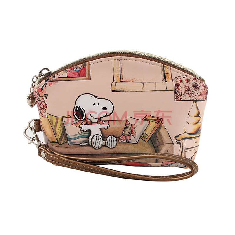史努比snoopy 卡通韩版潮学生手提扇形零钱包 女士钱包 浪漫粉