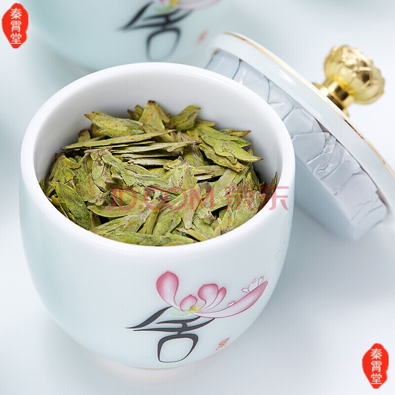 春茶杭州梅家塢明前特級西湖龍井茶葉陶瓷小罐禮盒裝 一份【圖片 價格