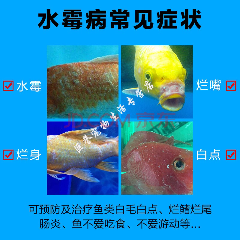 松野水黴病專治水族觀賞魚錦鯉白毛病大白片鸚鵡魚爛尾爛鰓 水黴淨500