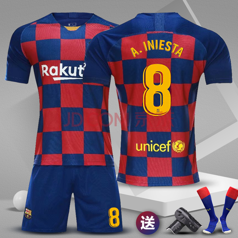 1920巴萨梅西球衣团队队服定制足球服套装男女巴塞罗那训练服团购儿童