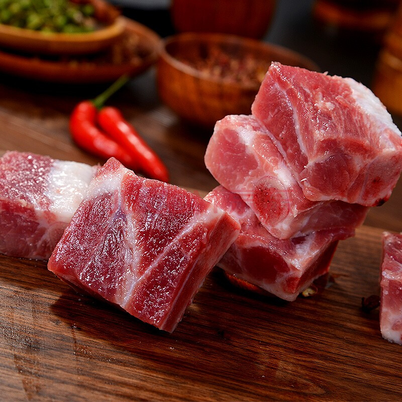 全优乐原切进口猪小排猪排骨500g*2份整整1公斤冷冻生鲜猪肋条猪肉