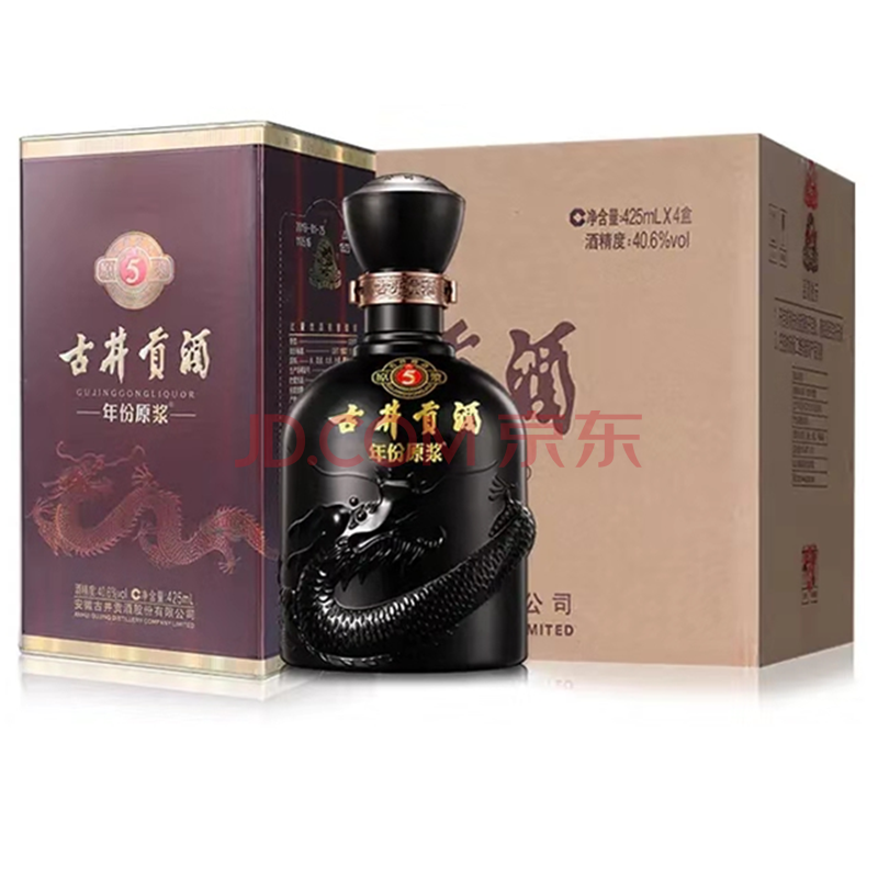 古井貢酒 5年原漿40.6度425ml*4瓶/箱