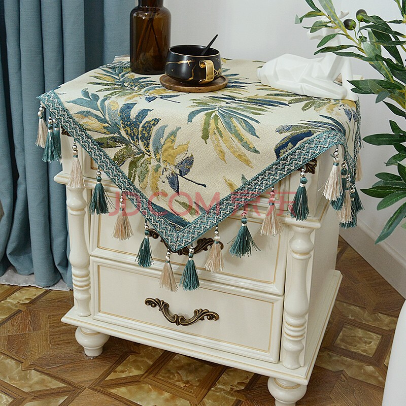 乐唯仕 床头柜盖布套罩家用多功能盖巾布美式棉麻小清新田园床头柜