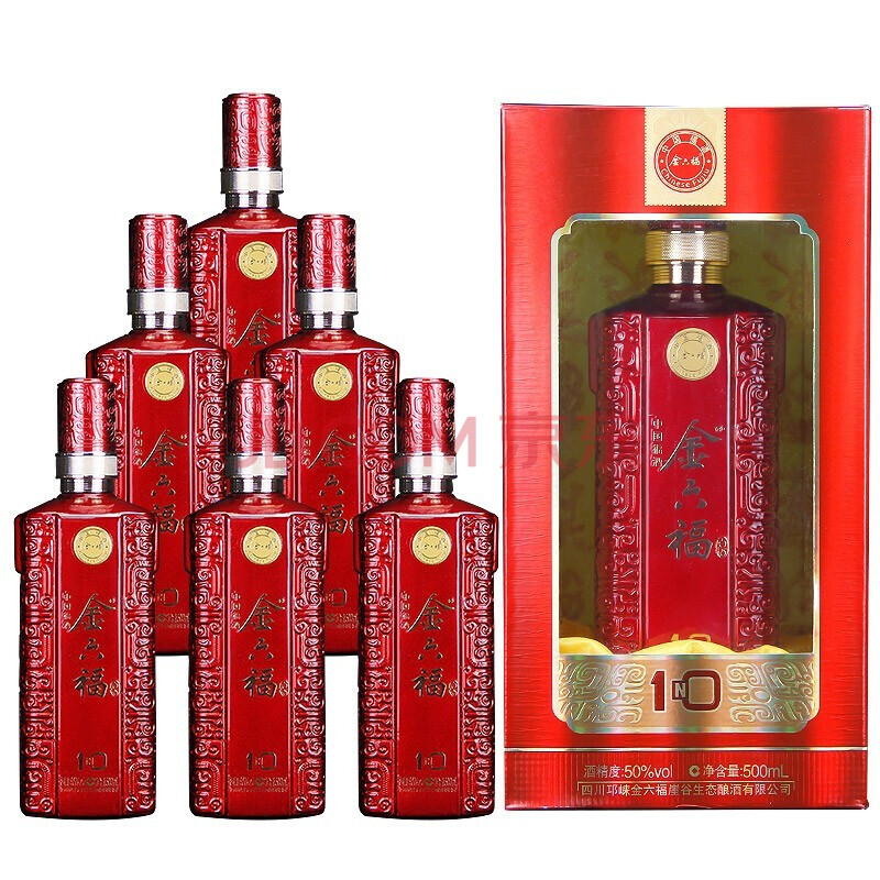 【中国福酒】金六福 送礼婚宴用酒高度白酒500ml 50度 整箱6瓶 n10