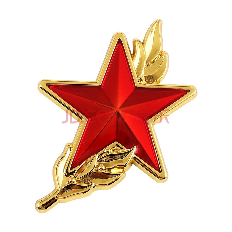 金属车标贴五角星镂空麦穗侧标汽车身装饰汽车用品 叶子五角星 金色