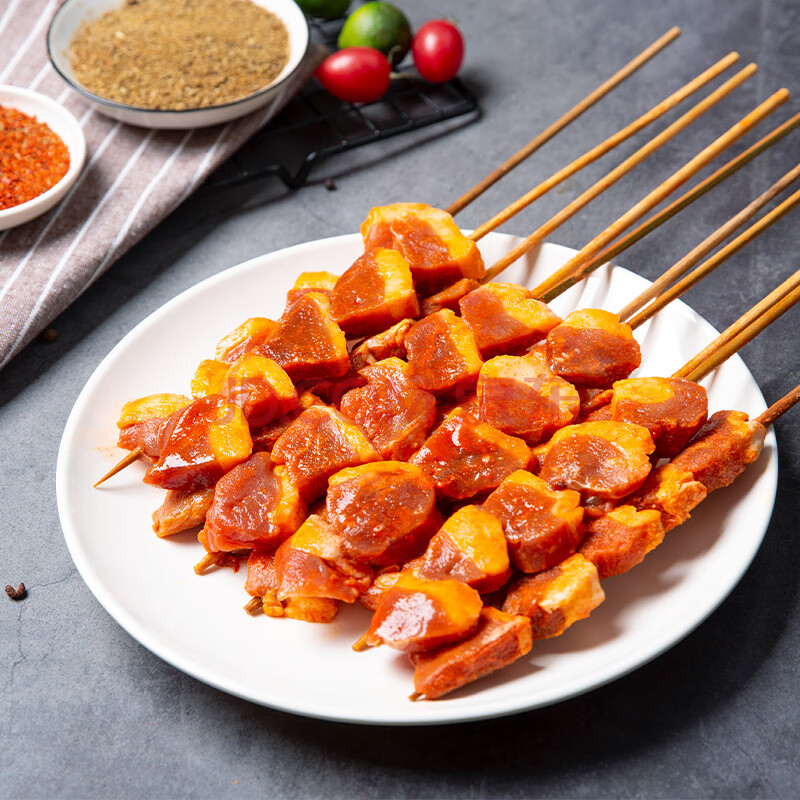 户外家用烧烤食材串串材料鸭五花20串/包半成品新鲜烤串