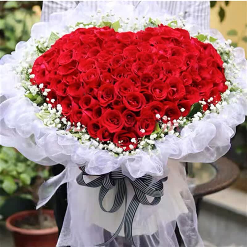 牛粪之上鲜花速递99朵红玫瑰生日花束同城配送全国表白求婚玫瑰花束66