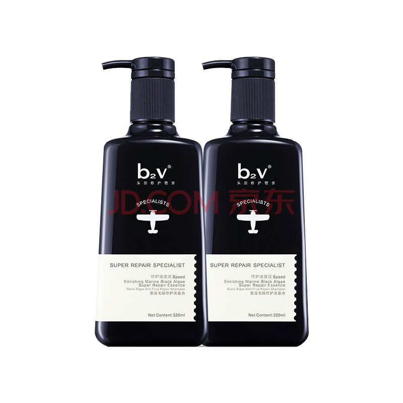 b2v墨藻毛燥修护洗发水320ml*2瓶 祛屑柔顺