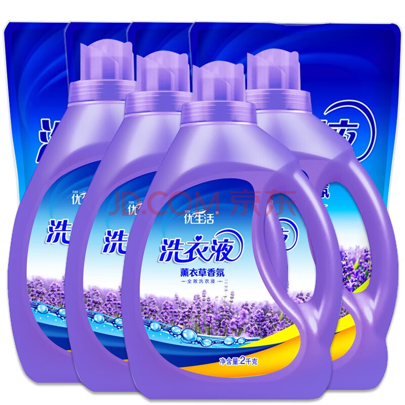 薰衣草香洗衣液大桶家庭装批发促销洗衣粉凝珠香味持久洗衣液 4瓶4袋