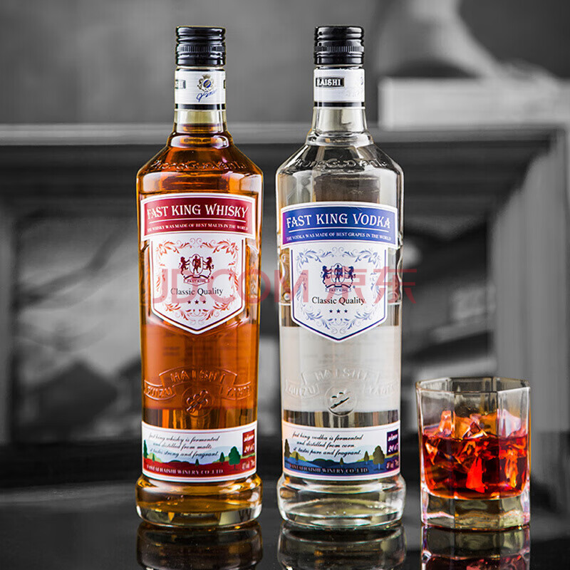 【原装进口】威士忌伏特加2瓶装 烈酒鸡尾酒基酒原味高度酒40度700m