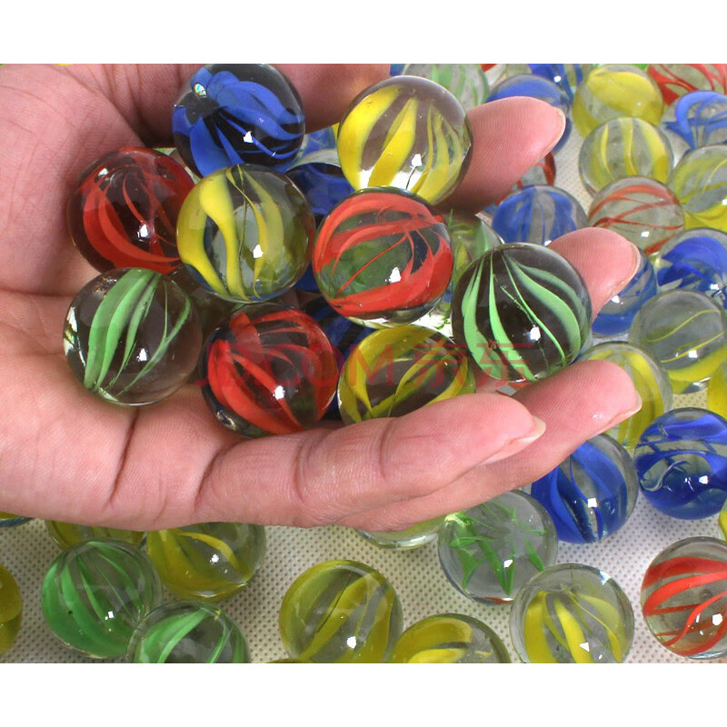 玻璃弹珠 混色玻璃珠 鱼缸装饰弹珠 小玻璃球大号彩色滚滚溜溜球 2