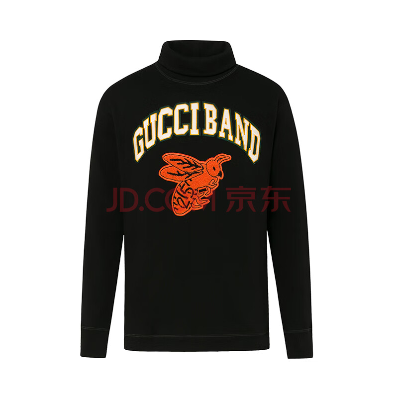 古驰gucci 男士黑色棉质纹蜜蜂gucci band印花套头衫 598875 xjcce