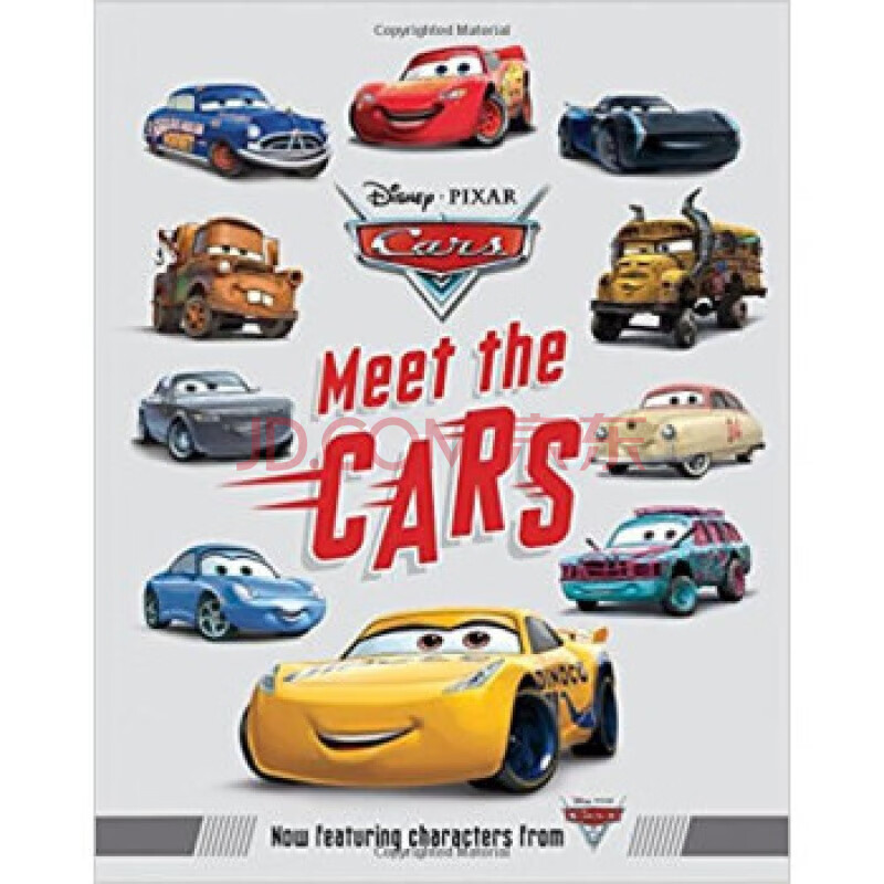 预售英文原版 meet the cars赛车总动员 汽车角色透析精装绘本图画子