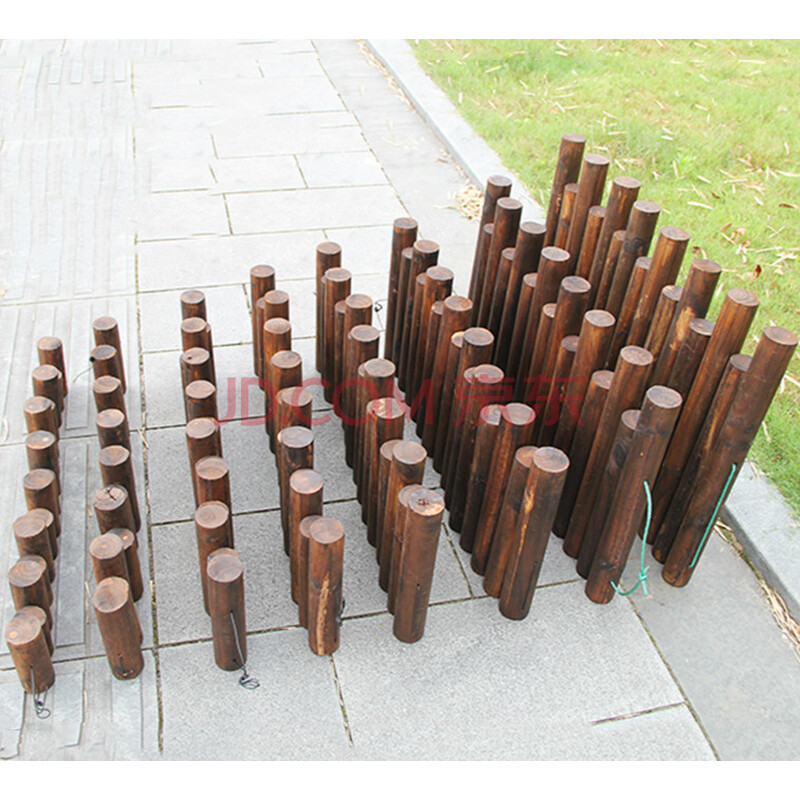碳化防腐圆木栅栏花园户外圆木围栏实木篱笆木桩护栏花