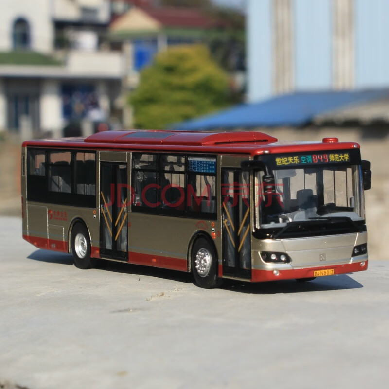 天津公交车模型巴士849路1:64客车仿真模型玩具diy创意礼品