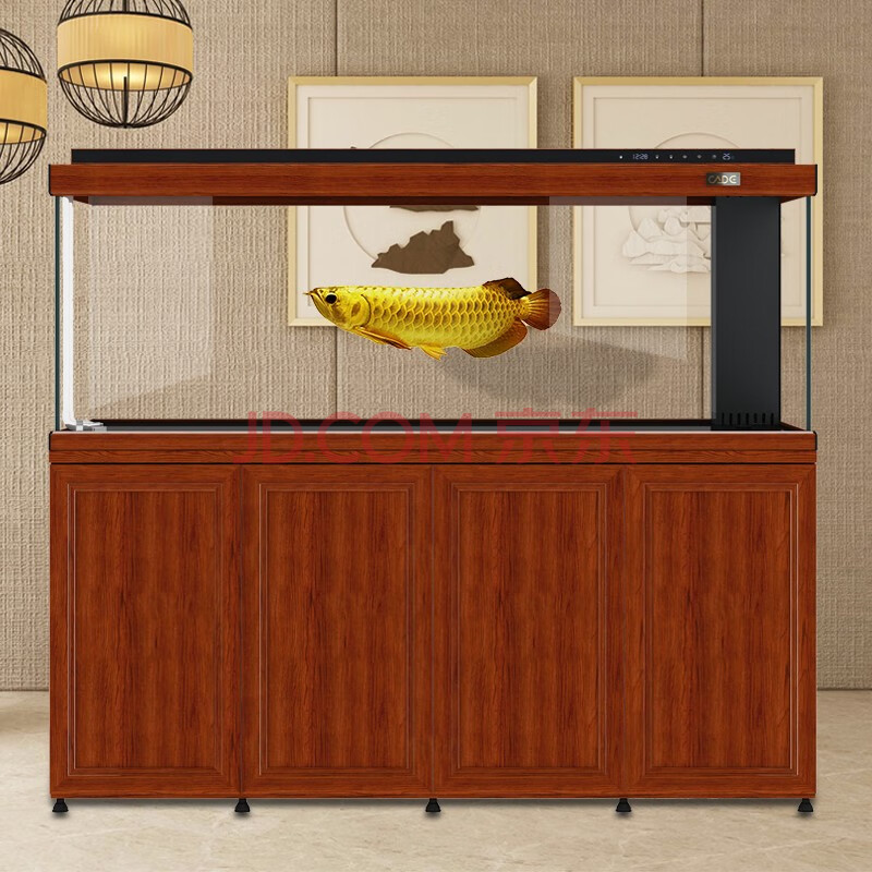 彩鲽彩蝶鱼缸客厅大型水族箱超白玻璃底滤办公室中型金龙锦鲤家庭鱼缸