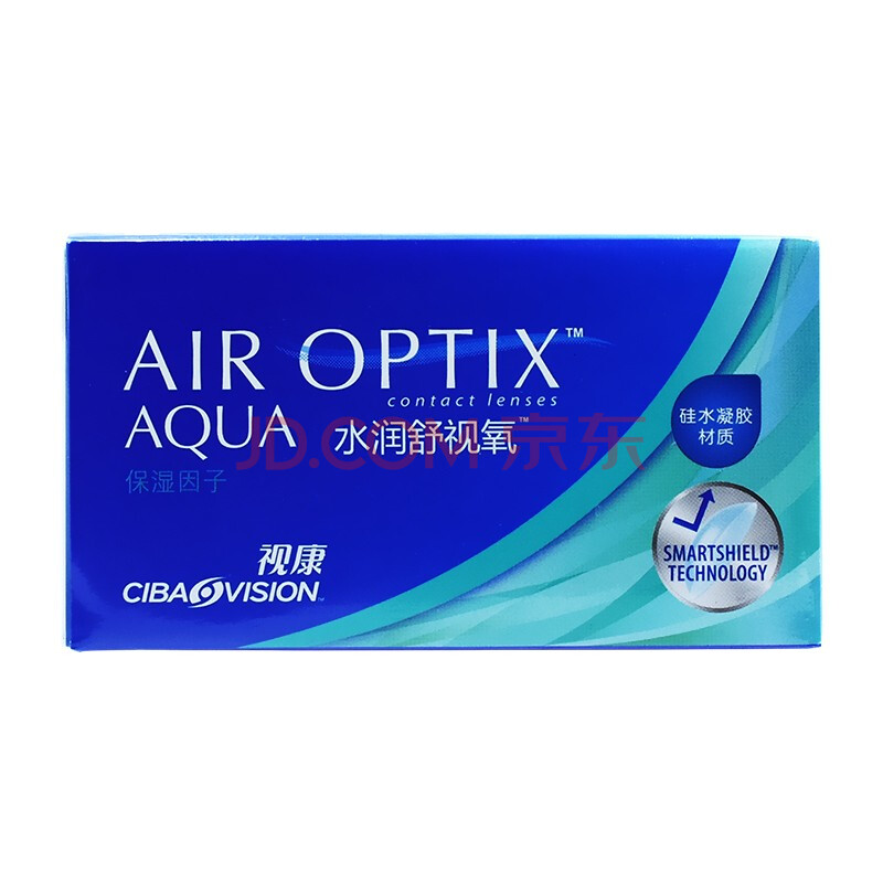爱尔康(alcon)视康水润舒视氧月抛3片硅水凝胶保湿舒适近视隐形眼镜sy