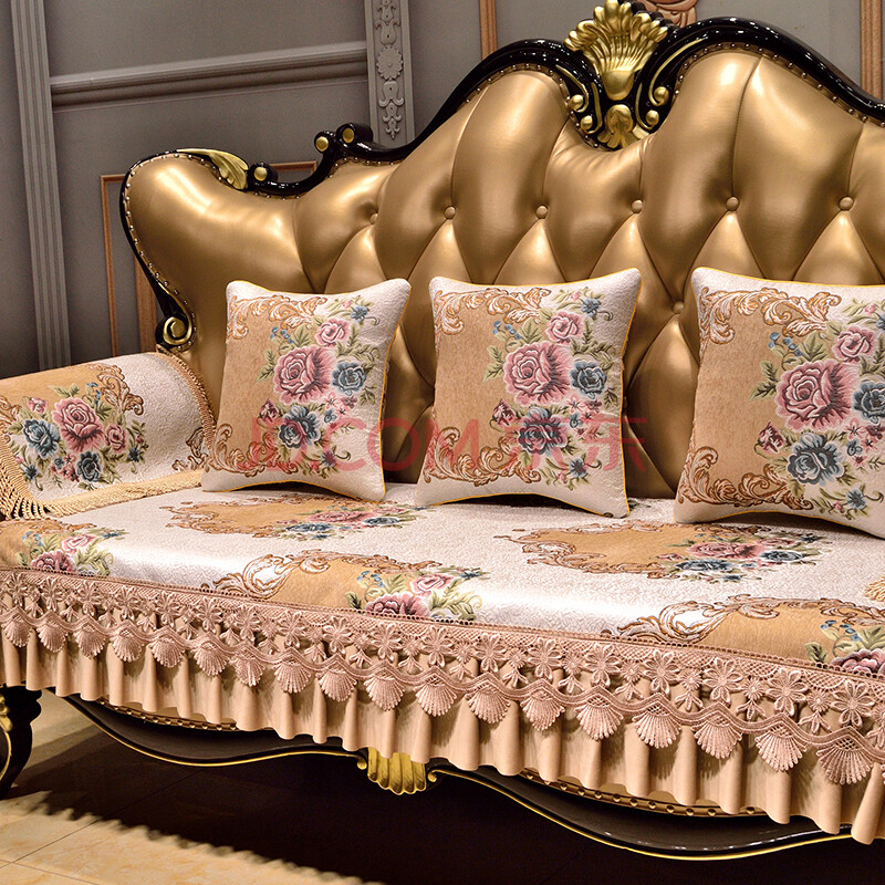 秋恋 欧式沙发垫套装123组合欧式经典高档奢华四季通用夏天布艺防滑