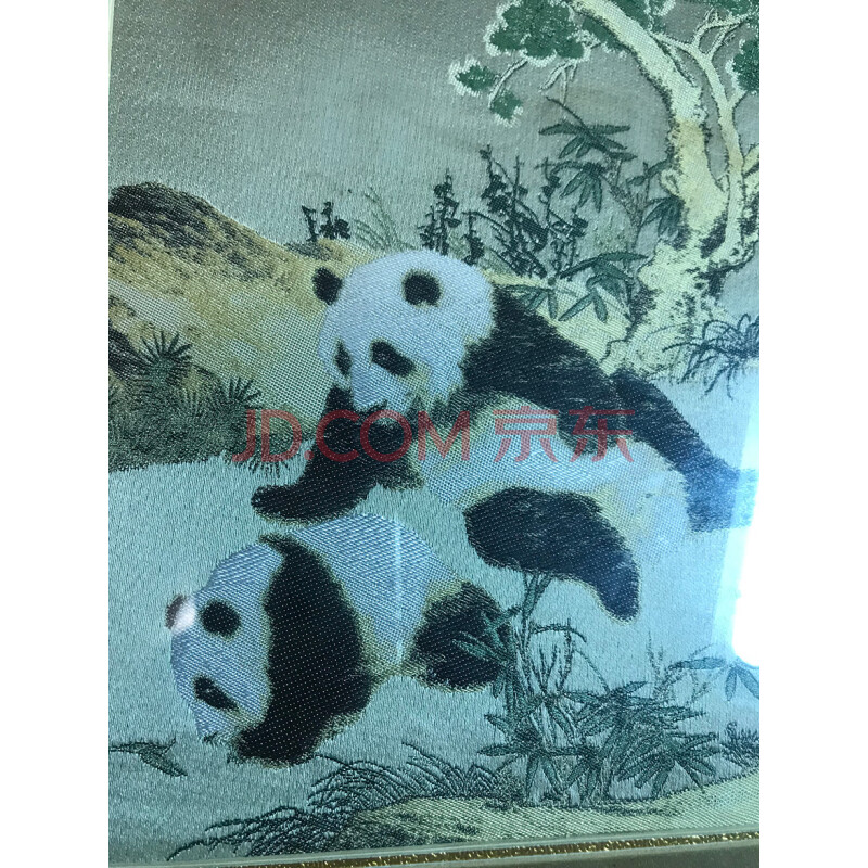 标的八 “熊猫母子”蜀锦一幅