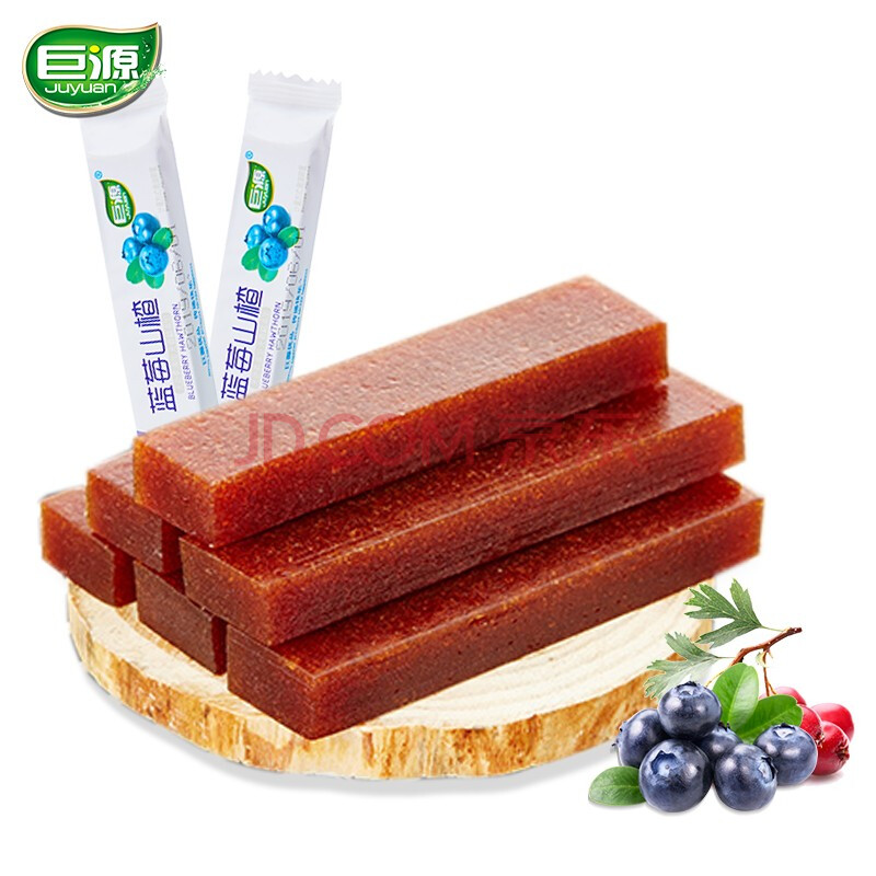 巨源 蓝莓山楂400g 蜜饯果干休闲零食 山楂条果丹皮