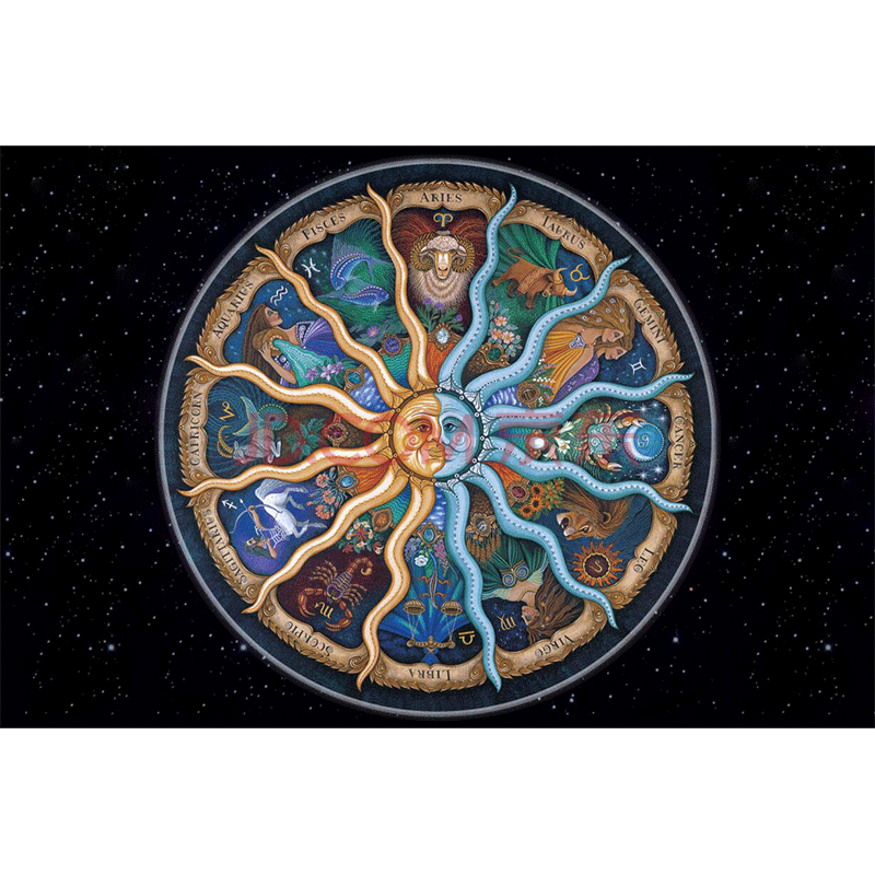 【艺臣】进口椴木成人1000片木质拼图500片非纸质十二星座黄道十二宫