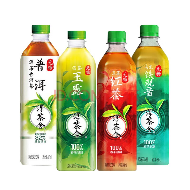 可口可樂淳茶舍鐵觀音無糖原味茶飲料480ml*12瓶整箱新老包裝隨機