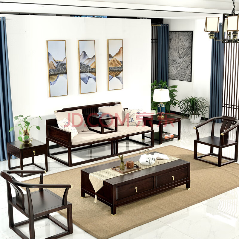 新中式沙发罗汉床实木家具酒店民宿仿古禅意圈椅沙发组合现代中式小