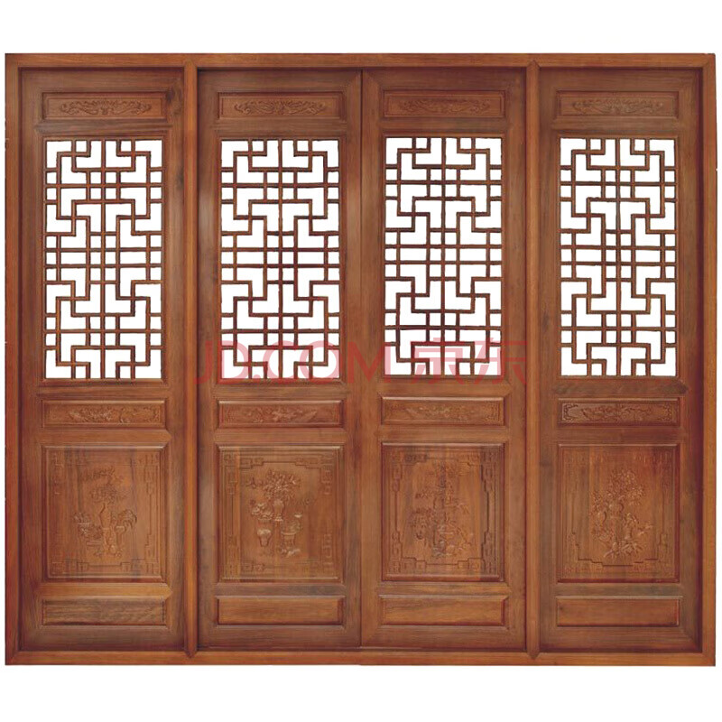 木雕屏风 屏风实木花格镂空中式背景墙仿古门窗隔断定制雕花格栅 花格