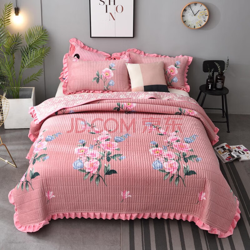 单人双人床单被单榻榻米床罩床盖子绗缝夹棉床罩加厚午睡盖毯床上用品