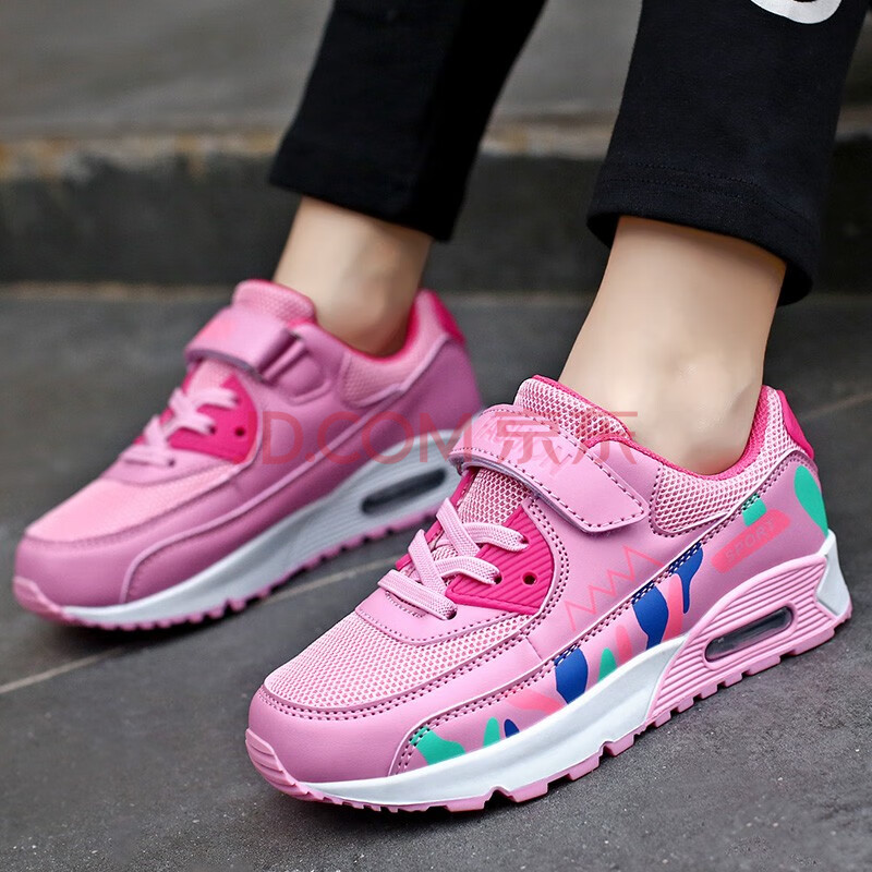 绒保暖女童鞋子小学生波鞋轻便软底休闲跑步鞋大童女鞋12岁女生气垫鞋