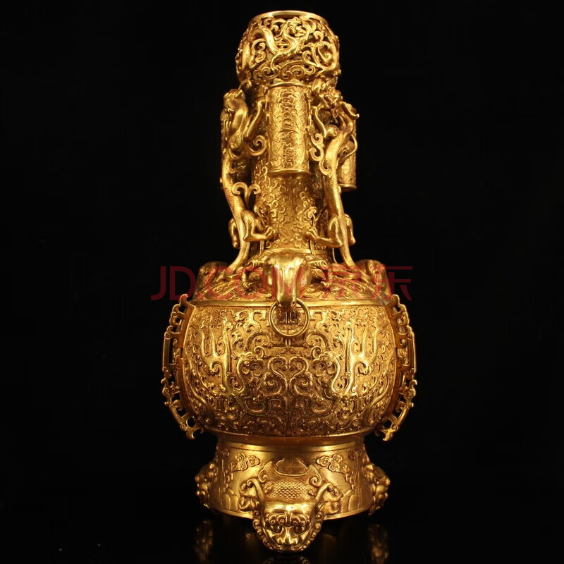 100％安い 古美術 古董品 珍品旧蔵宮廷御蔵珍しい純銅高レリーフ刻金銀