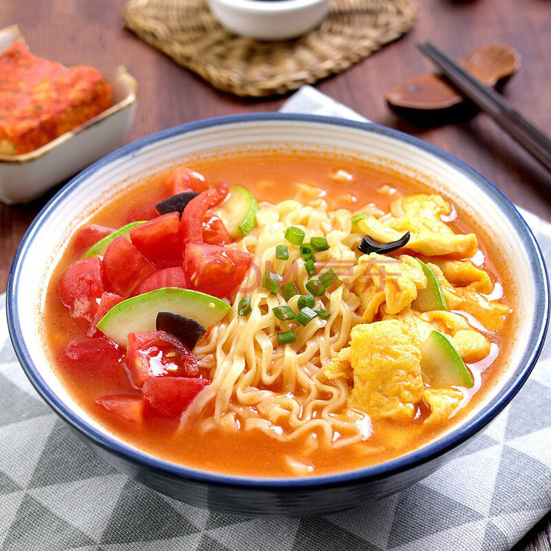 番茄面阳春面海鲜面组合6杯箱装非油炸冻干面速食泡面方便面 番茄鸡蛋