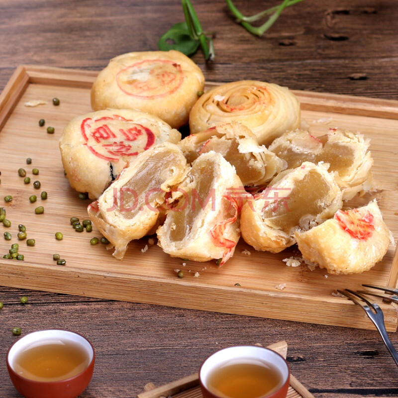 5折 广式潮汕潮州特产胡荣泉捞饼潮式豆沙中秋月饼白皮斋饼千层饼