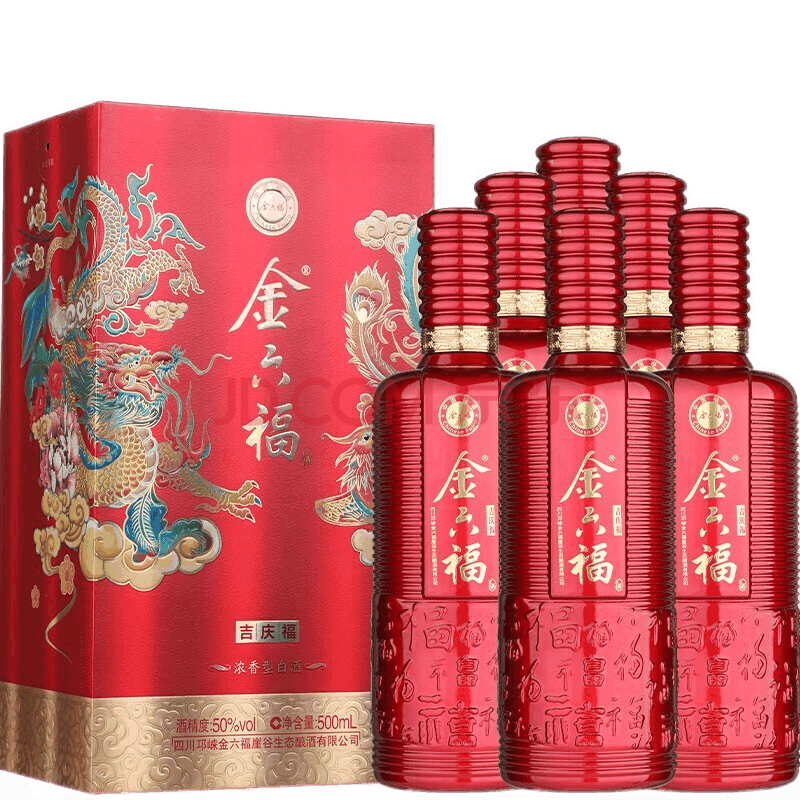 中國福酒 金六福 50度 濃香型白酒 吉慶福 500ml*6(整箱裝)