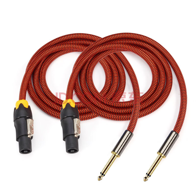 gls296音频线 四芯欧姆头音响线 6.5大二芯线 一对 8米