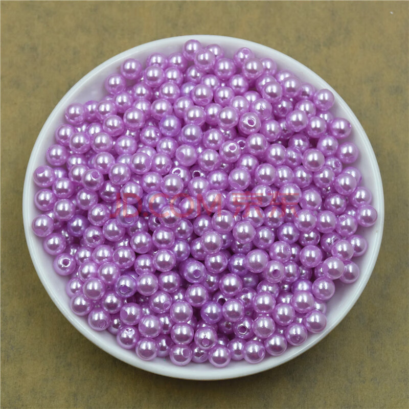 材料串珠饰品配件6mm仿珍珠子彩色abs散珠珍珠项链不掉皮 浅紫色200颗