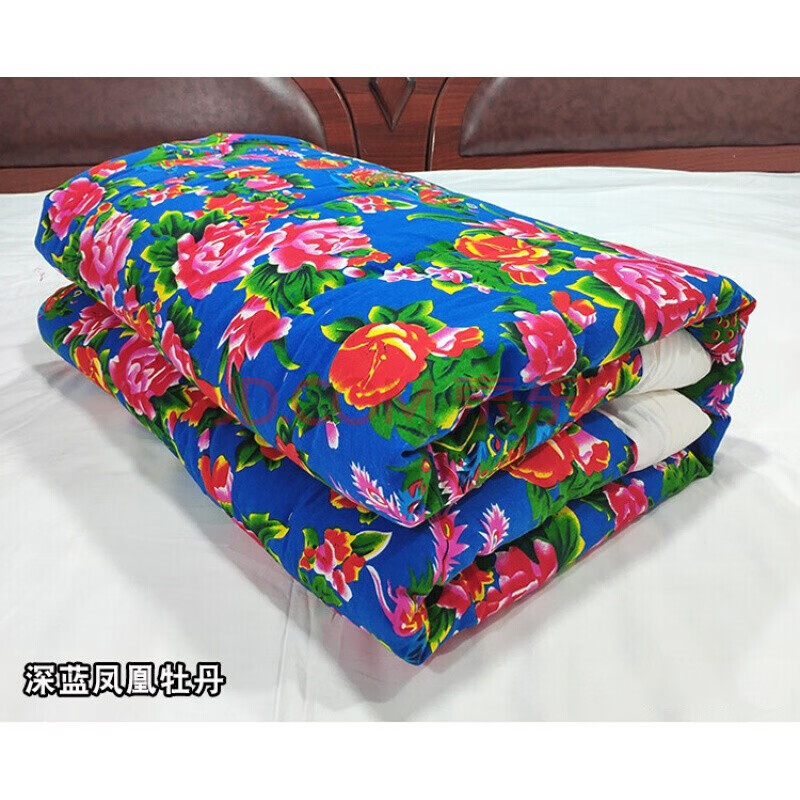 益蔻东北大花布被套农村传统纯棉被罩老式包边被子套单件结婚被面红绿