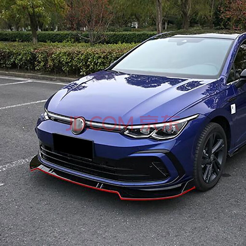 热迈 大众高尔夫8前铲前唇改装专用前杠小包围 高尔夫8代前铲 亮黑红