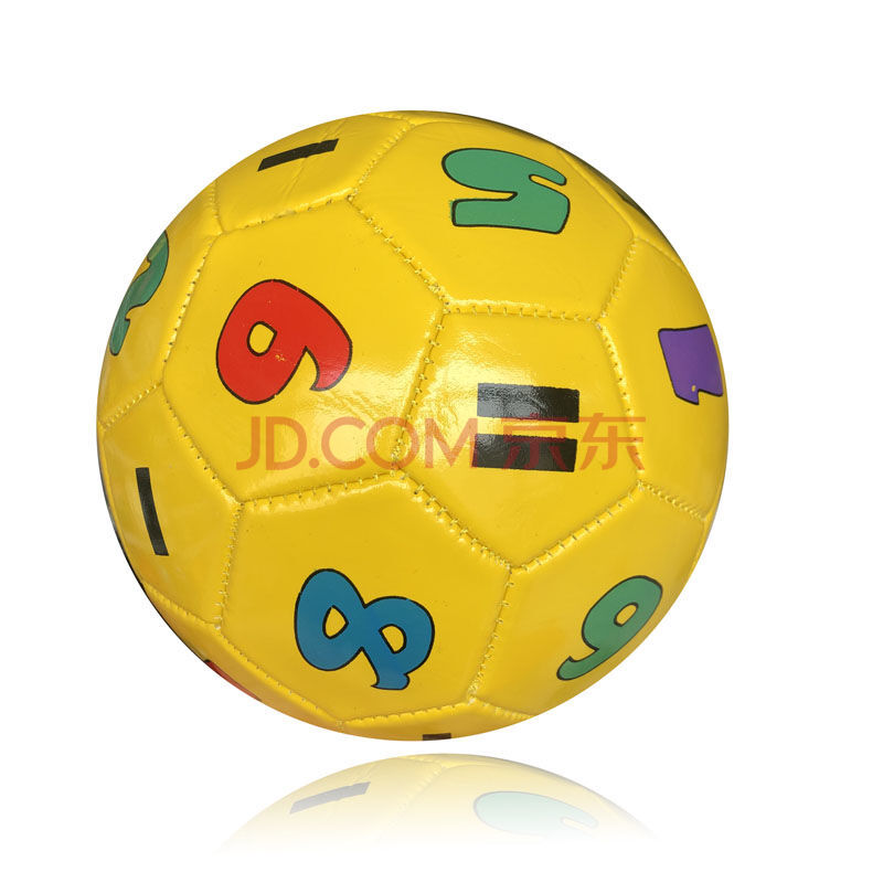 足球玩具彩色卡通高弹耐磨幼儿启蒙益智皮球宝宝礼物 二号pvc黄数字